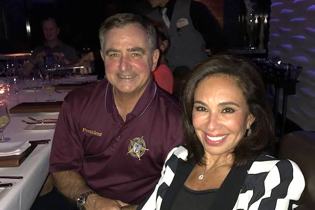 Charles Parish, Louisiana Sheriff Greg Champagne, president of the National Sheriffs' Association, pictured above at the 2018 NSA convention with FOX News Jeanine Pirro